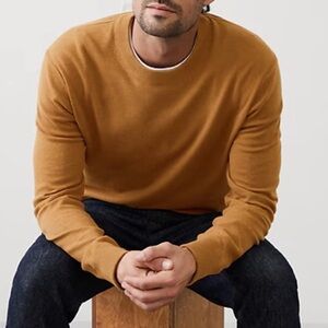 NEW Hawker Rye Men's Cashmere Cotton Crewneck Sweater Top Shirt - Honey XL